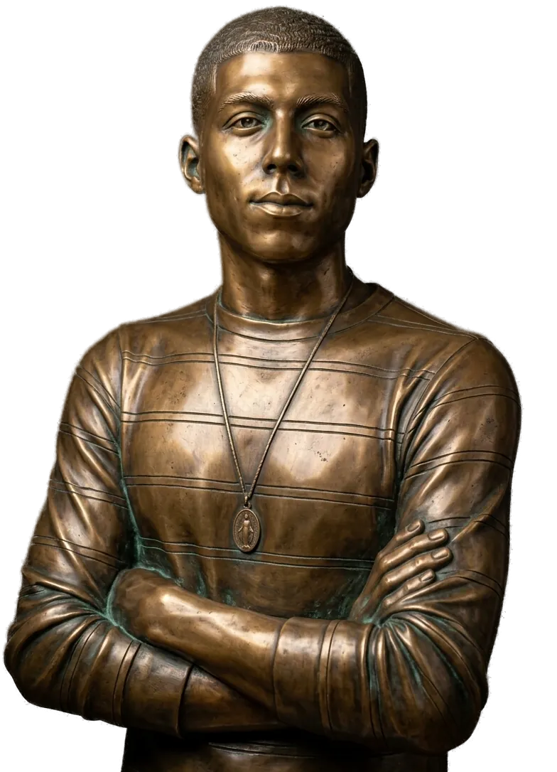 Bronze statue of the hardest working man in Paraguay, Joaquín Caballero, arms crossed (digital model)